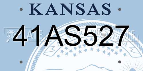 41AS527 Kansas License Plate