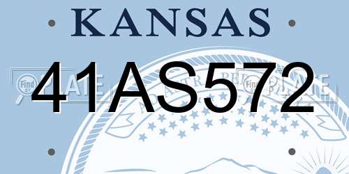 41AS572 Kansas License Plate