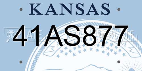 41AS877 Kansas License Plate