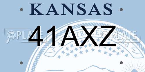 41AXZ Kansas License Plate