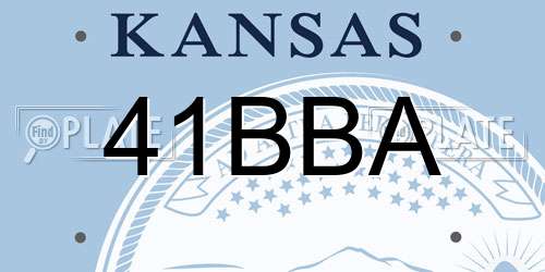 41BBA Kansas License Plate