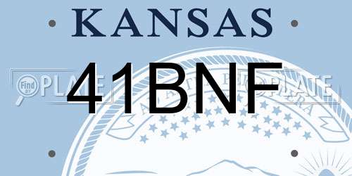 41BNF Kansas License Plate