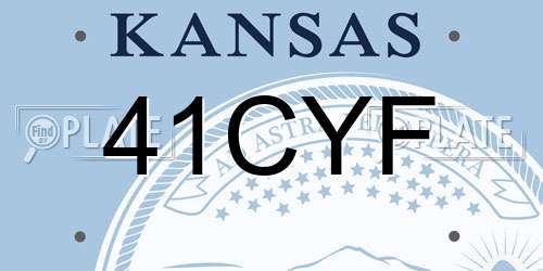 41CYF Kansas License Plate