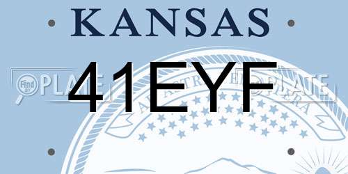 41EYF Kansas License Plate
