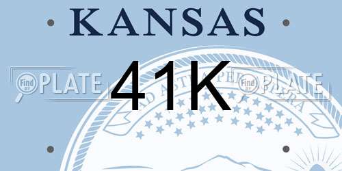 41K Kansas License Plate