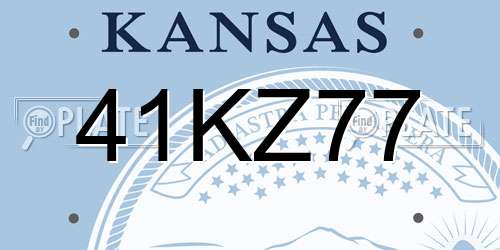 41KZ77 Kansas License Plate