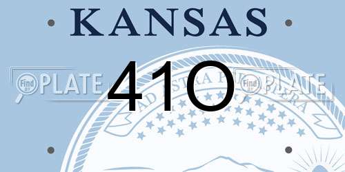 41O Kansas License Plate