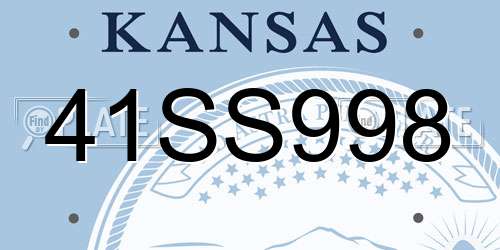 41SS998 Kansas License Plate