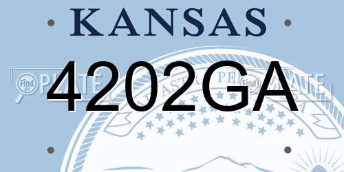 4202GA Kansas License Plate