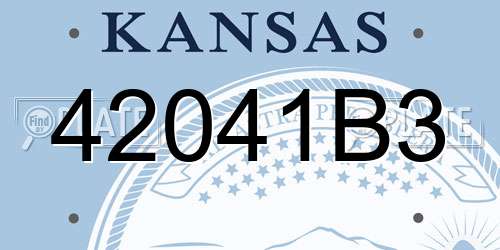 42041B3 Kansas License Plate