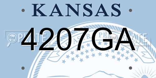 4207GA Kansas License Plate