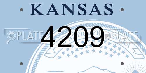 4209 Kansas License Plate