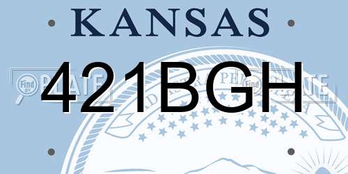 421BGH Kansas License Plate