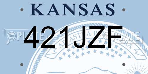 421JZF Kansas License Plate