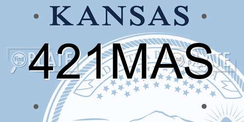 421MAS Kansas License Plate