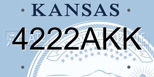 4222AKK Kansas License Plate
