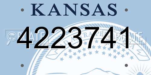 4223741 Kansas License Plate