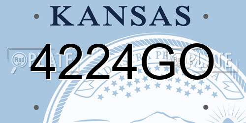 4224GO Kansas License Plate