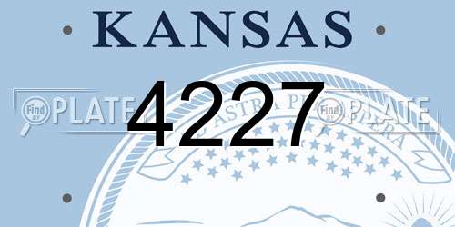 4227 Kansas License Plate