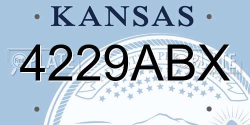 4229ABX Kansas License Plate