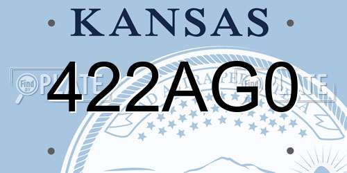 422AG0 Kansas License Plate