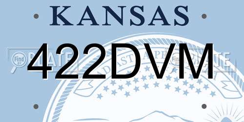 422DVM Kansas License Plate