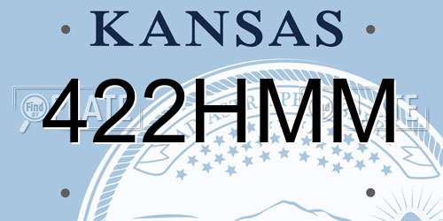 422HMM Kansas License Plate