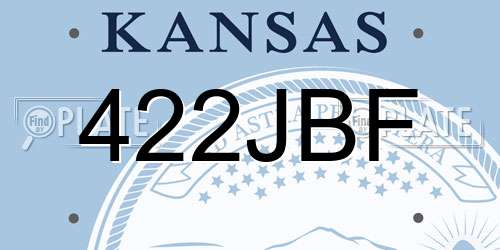 422JBF Kansas License Plate