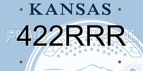 422RRR Kansas License Plate