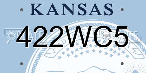 422WC5 Kansas License Plate