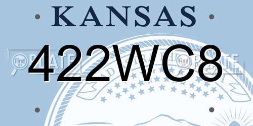 422WC8 Kansas License Plate
