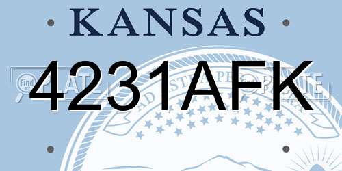 4231AFK Kansas License Plate