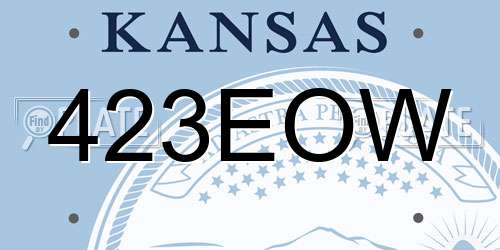 423EOW Kansas License Plate