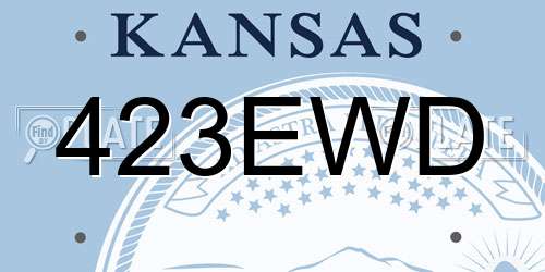 423EWD Kansas License Plate