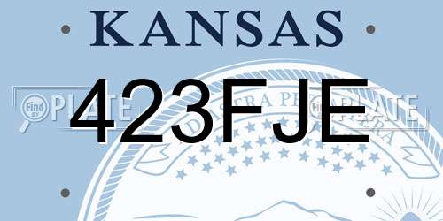 423FJE Kansas License Plate