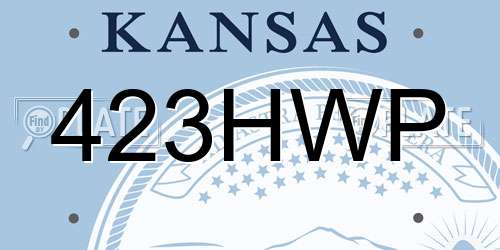 423HWP Kansas License Plate