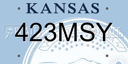 423MSY Kansas License Plate