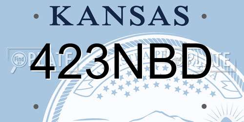423NBD Kansas License Plate