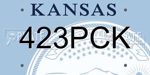 423PCK Kansas License Plate