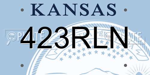 423RLN Kansas License Plate