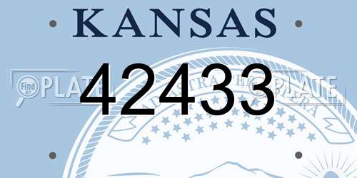 42433 Kansas License Plate