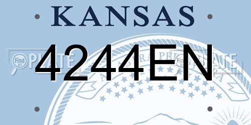4244EN Kansas License Plate
