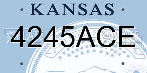 4245ACE Kansas License Plate