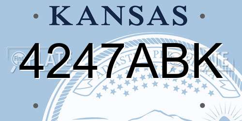 4247ABK Kansas License Plate