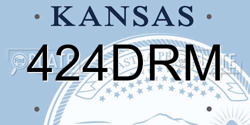 424DRM Kansas License Plate