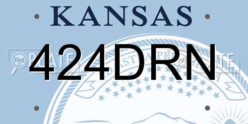 424DRN Kansas License Plate