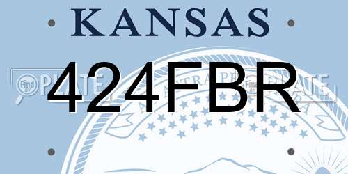 424FBR Kansas License Plate
