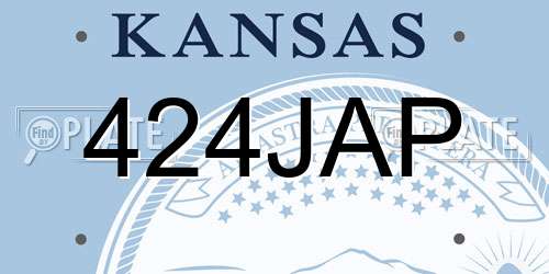 424JAP Kansas License Plate