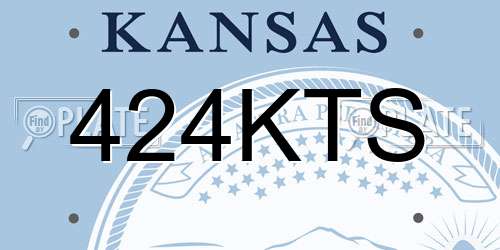 424KTS Kansas License Plate