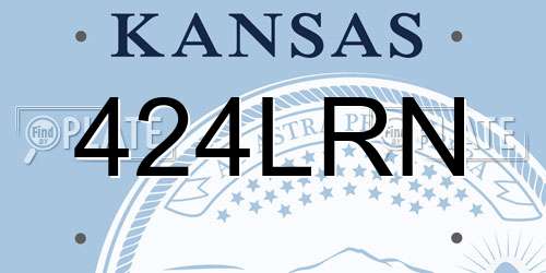 424LRN Kansas License Plate